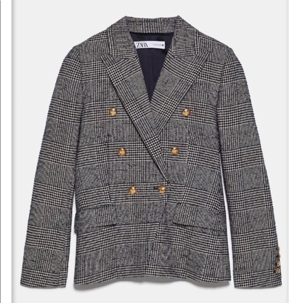 Zara plaid double breasted Jacket